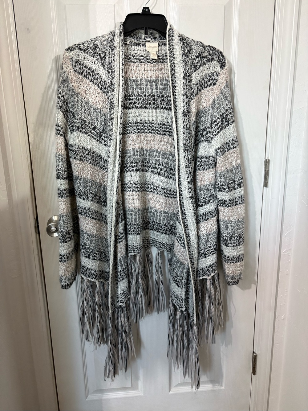 Chico Open-Front Fringe Duster Cardigan